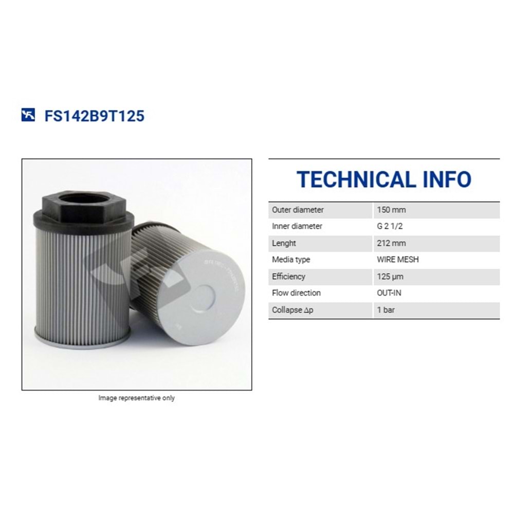 FILTREC FS142B9T125 SUCTION ELEMENT