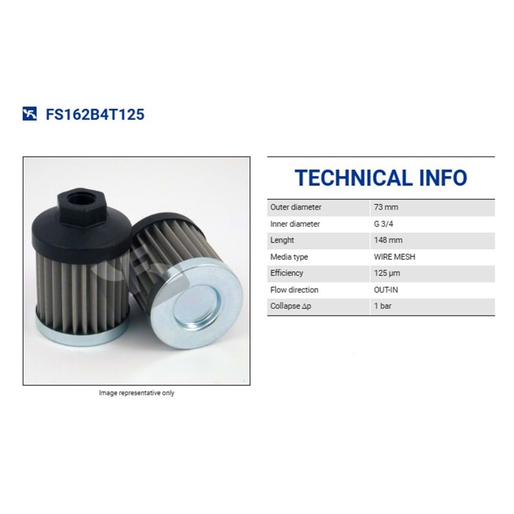FILTREC FS162B4T125 SUCTION ELEMENT