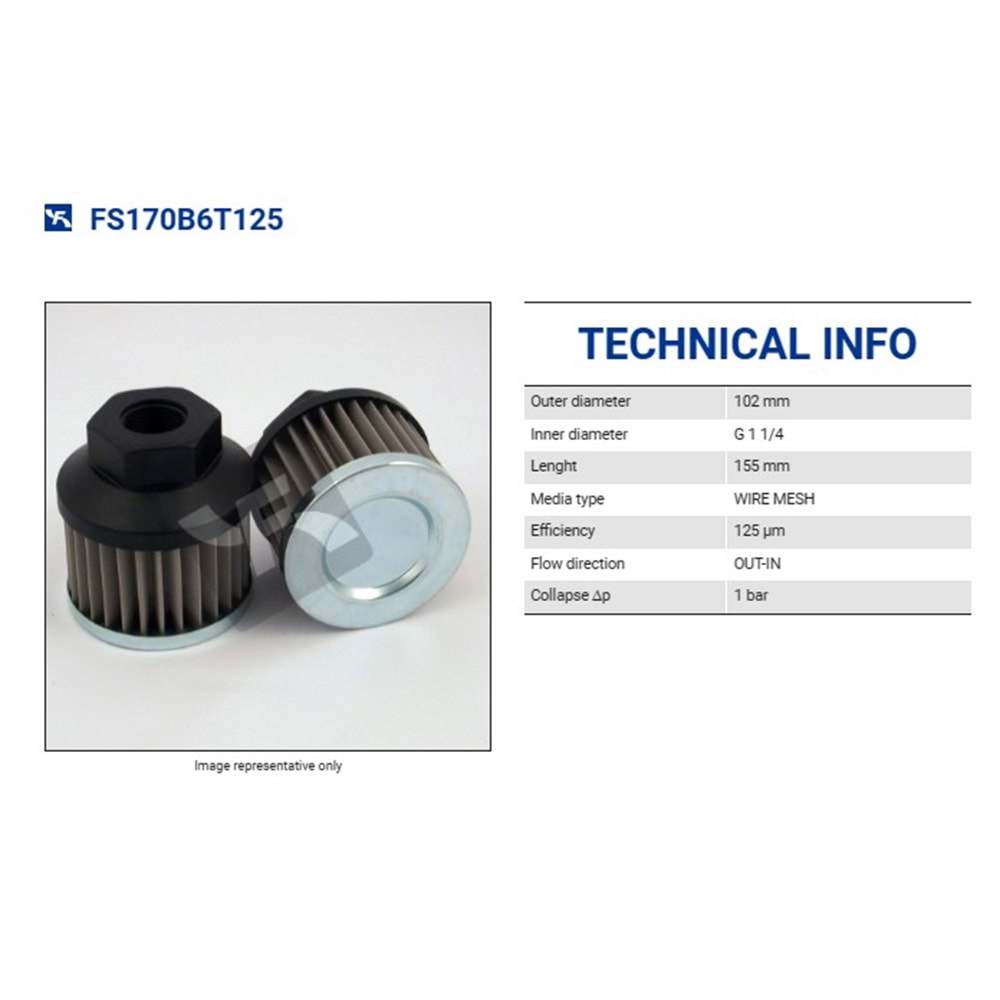 FILTREC FS170B6T125 SUCTION ELEMENT