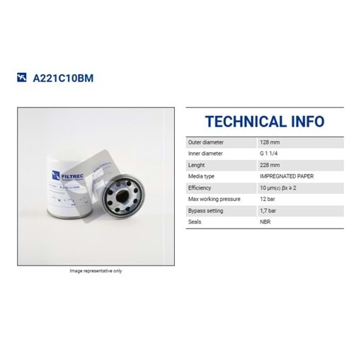 FILTREC A221C10BM SPIN-ON CARTRIDGE