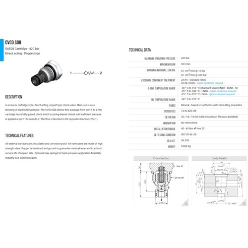 VIS CVC0.S08.0Y CHECK VALVES