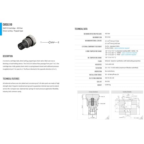 VIS CVC0.S10.0Y CHECK VALVES