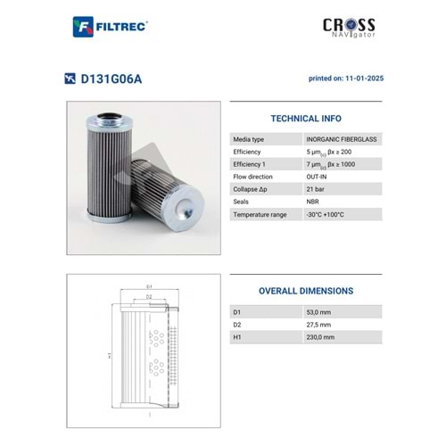 FILTREC D131G06A FILTER ELEMENT
