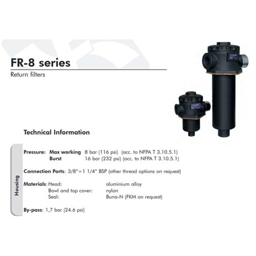 FILTREC FR822G10BBB30C000 FILTER HOUSING