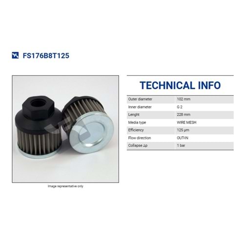 FILTREC FS176B8T125 SUCTION ELEMENT