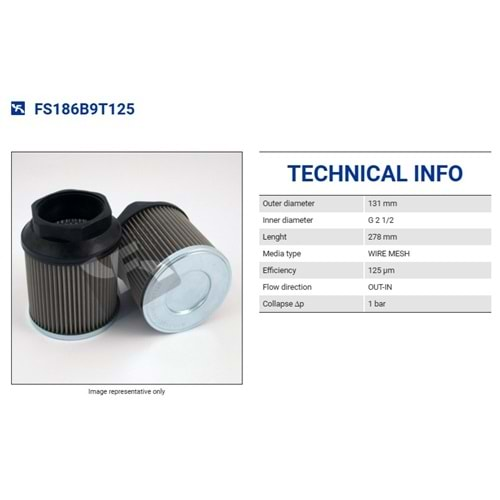 FILTREC FS183B9T125 SUCTION ELEMENT